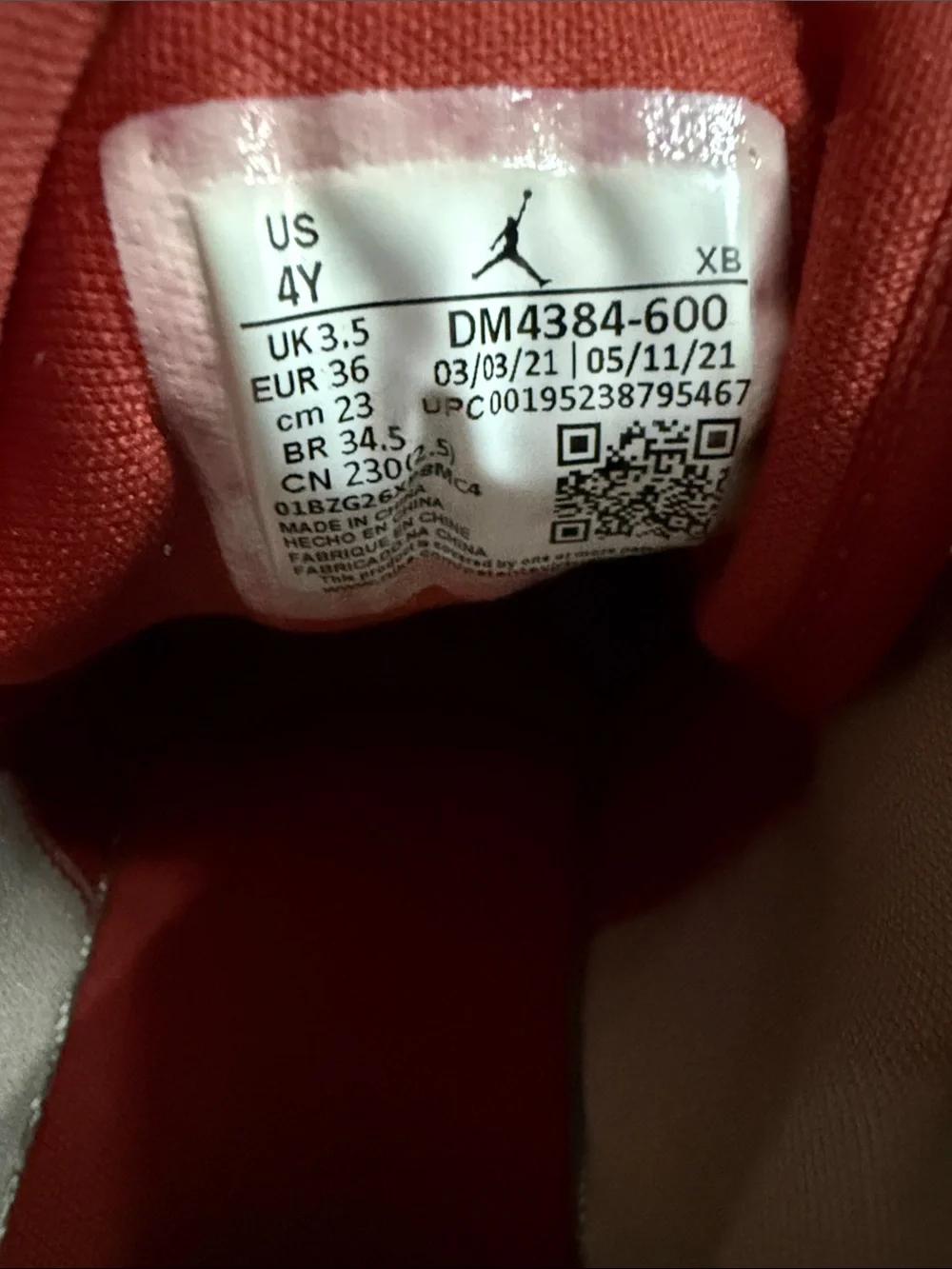Nike Kids Red and Gray Mid-Top Sneakers with Tan Swoosh